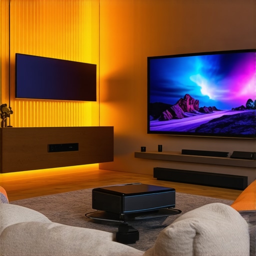Modern home cinema with 4K projector and immersive audio setup