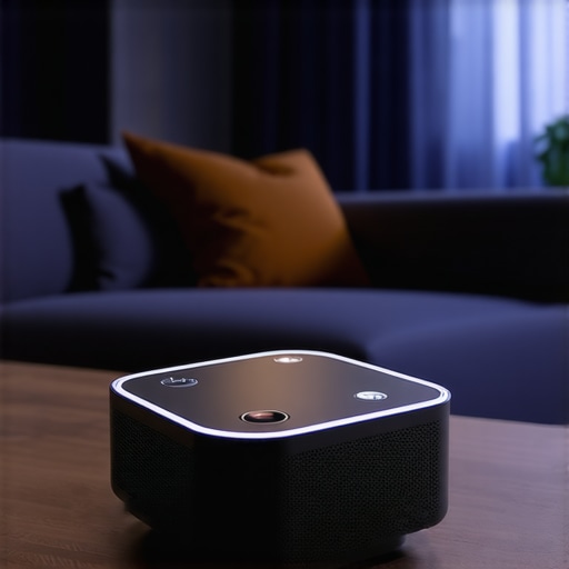 Close-up of ultra short throw projector in a small, well-lit room