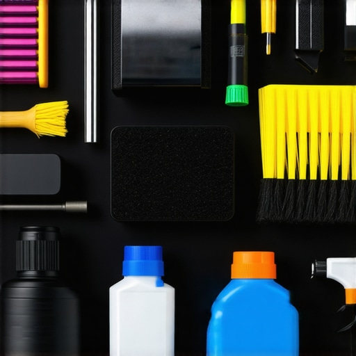 Calibration device and microfiber cloth next to a 4K projector in a home theater