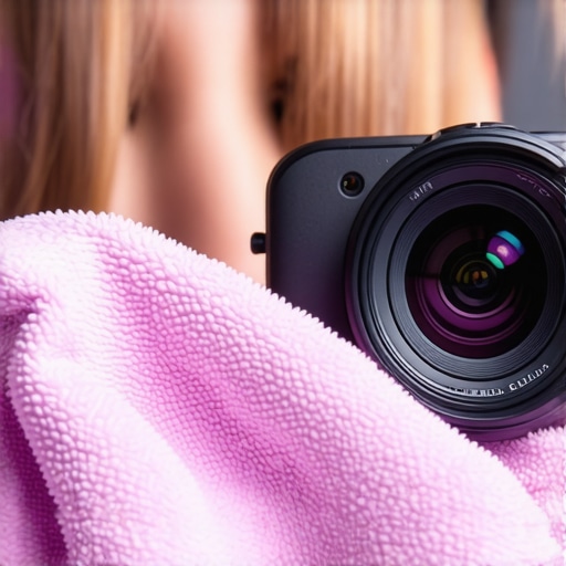 Person cleaning the lens of a high-end 4K projector with a microfiber cloth.