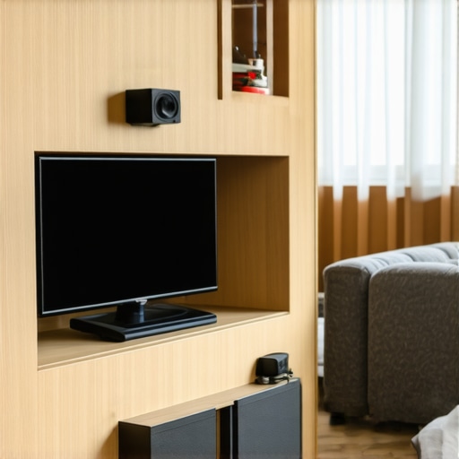 A custom-built silent enclosure for a home theater projector showcasing soundproofing and ventilation features.