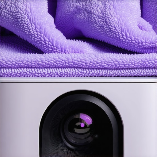 A person cleaning a projector lens with a microfiber cloth while using compressed air for vents in a home theater setup